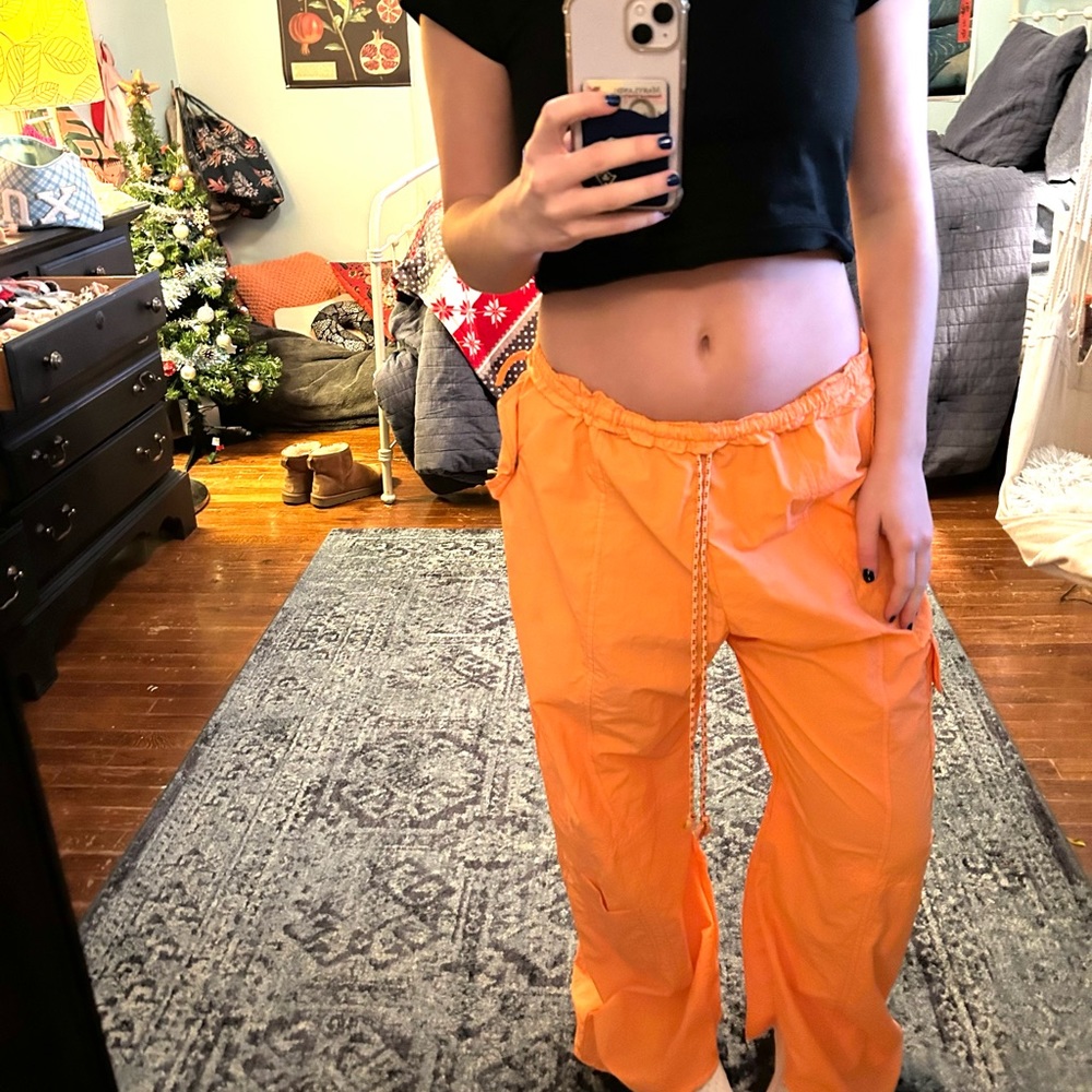 Orange urban outfitters rave pants